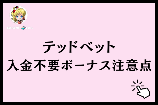 テッドベットの入金不要ボーナスの注意点